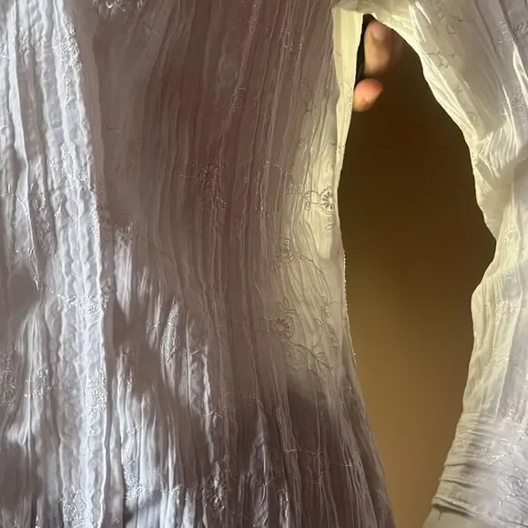 Denver Hayes White Womens Button Down V Neck Shirts Long Sleeve. - Picture 9 of 14